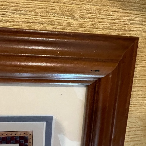 Framed Calligraphy “The Lord’s Prayer” art with oak(?) frame. Glass. - Picture 6 of 15